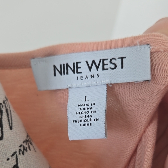 Nine West Light Pink Short Sleeve Top - Picture 2 of 4